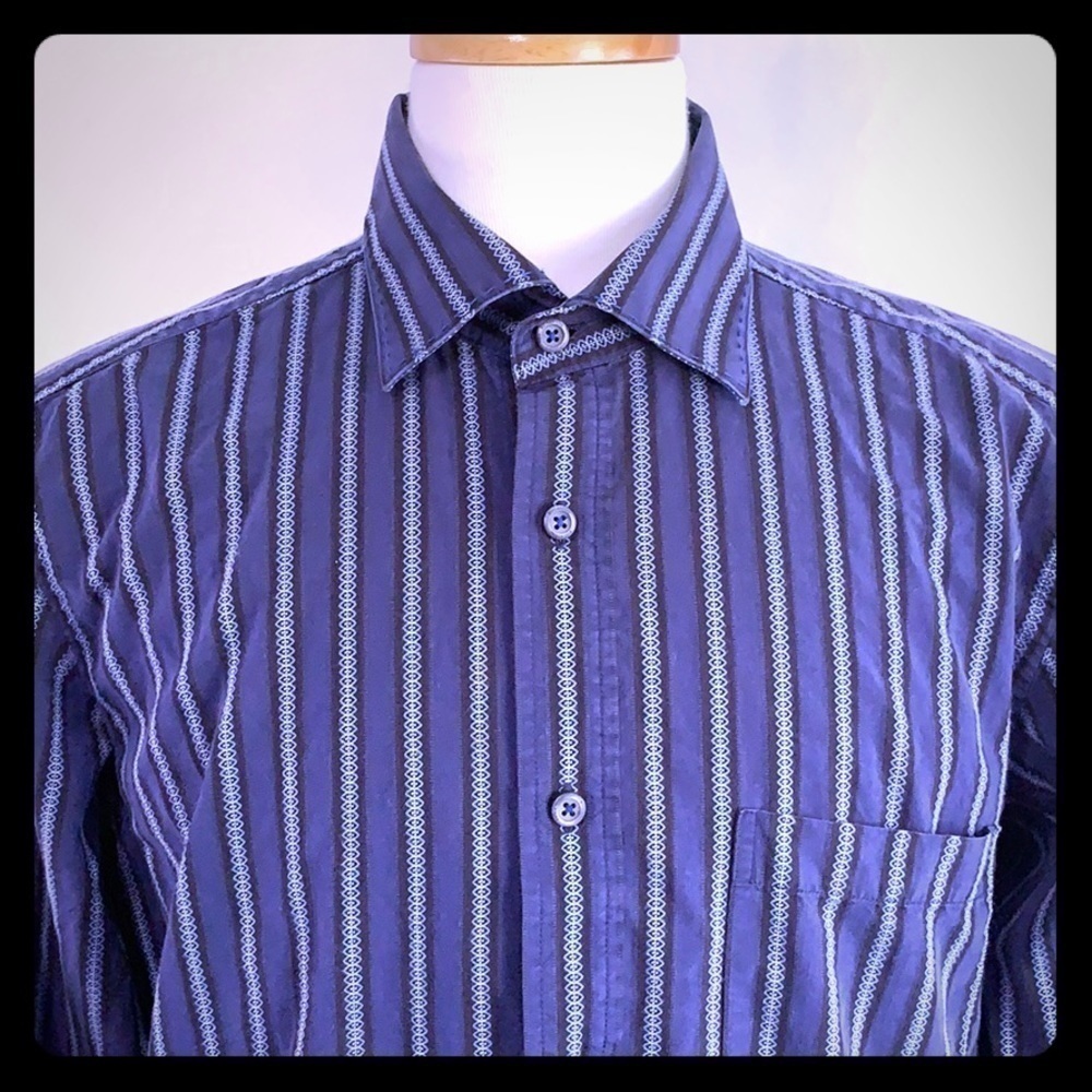 BUGATCHI uomo long sleeve button front shirt L